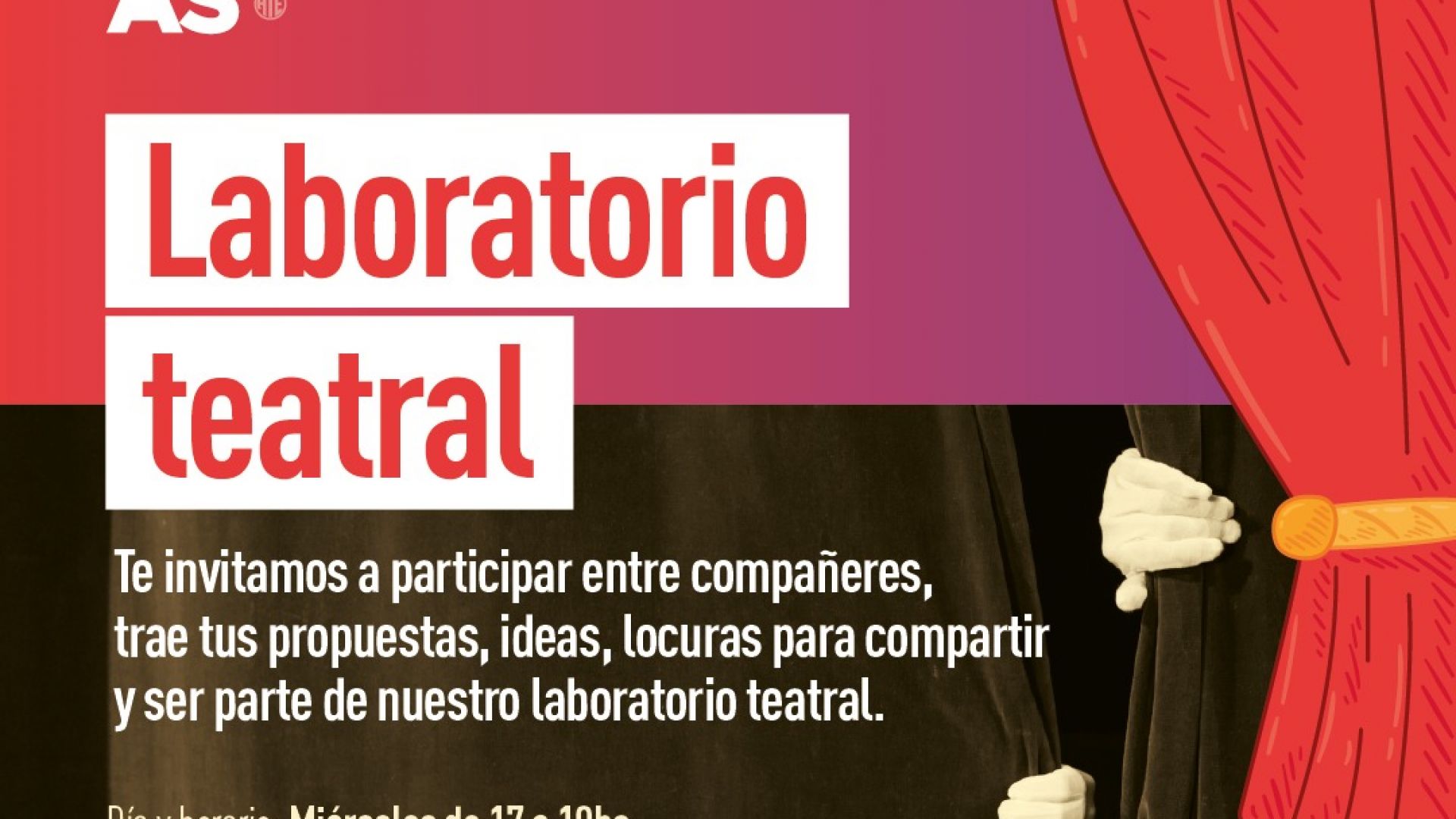 Laboratorio Teatral: el Área Culturas lanza convocatoria para conformar un elenco de trabajadorxs estatales