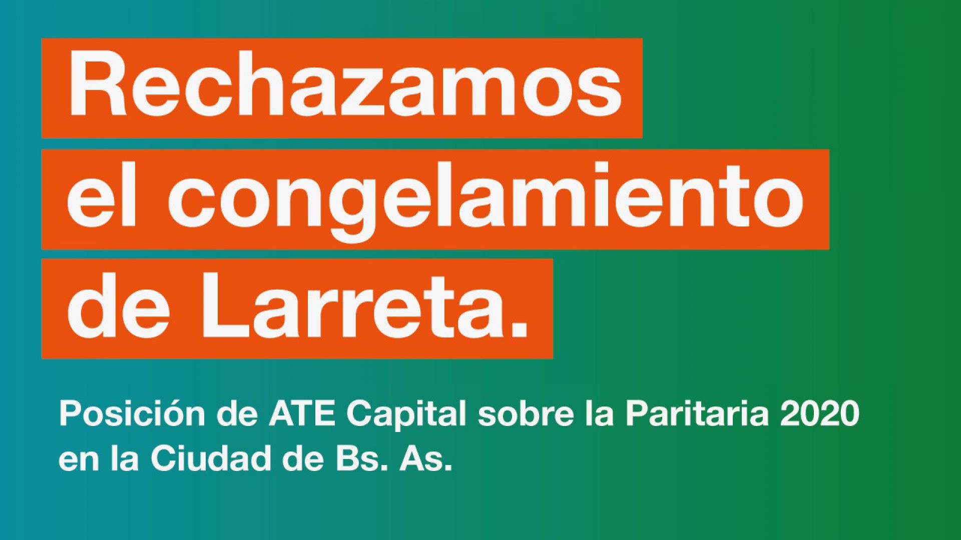 Rechazamos el congelamiento de Larreta