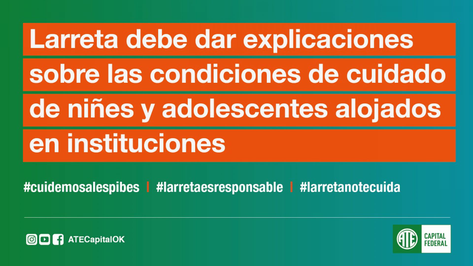 31/7: Larreta debe dar explicaciones sobre las condiciones de cuidado de niñes y adolescentes alojados en instituciones