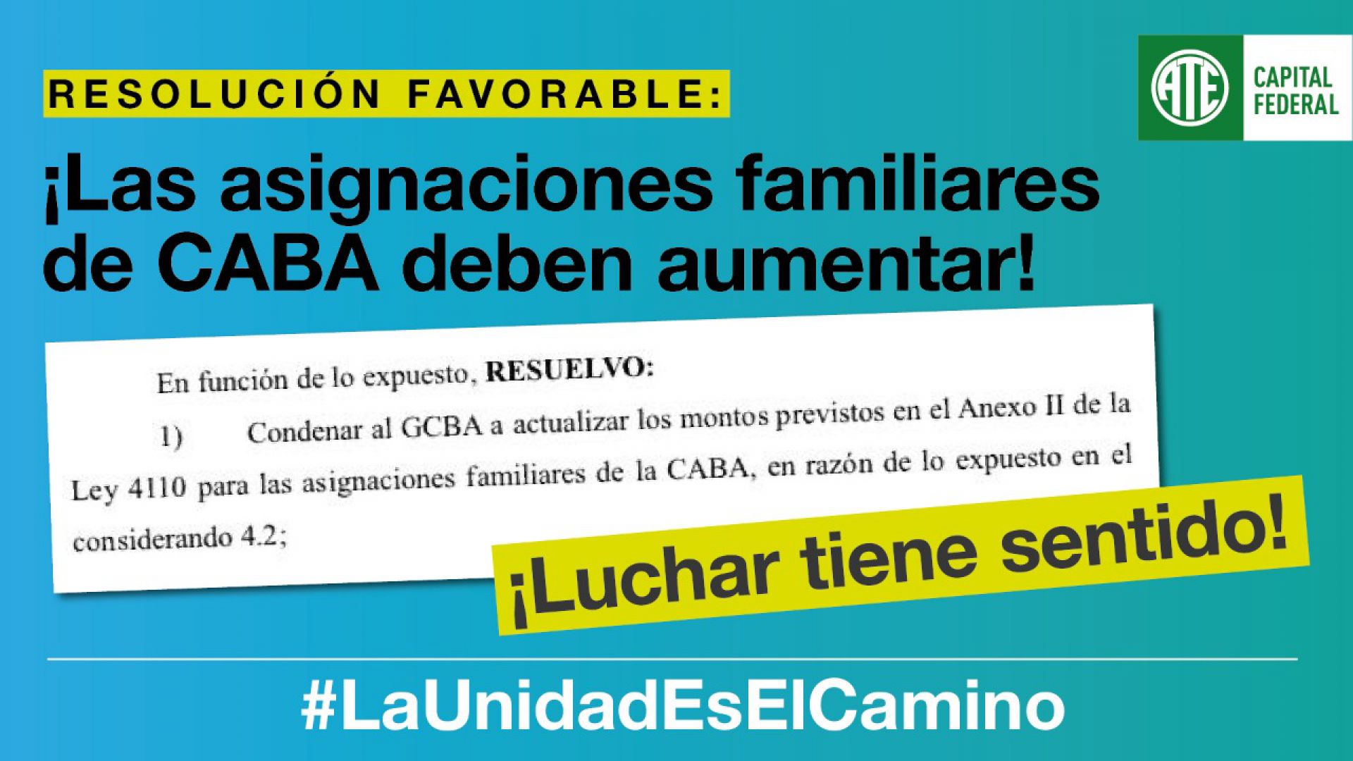 ¡Resolución favorable: las Asignaciones Familiares de CABA deben aumentar!