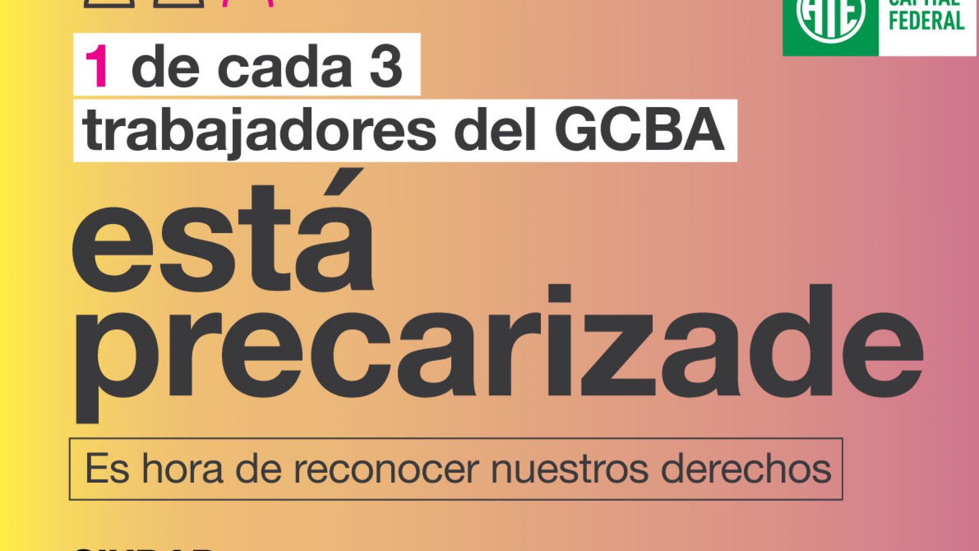 1 de cada 3 trabajadores del GCBA está precarizade